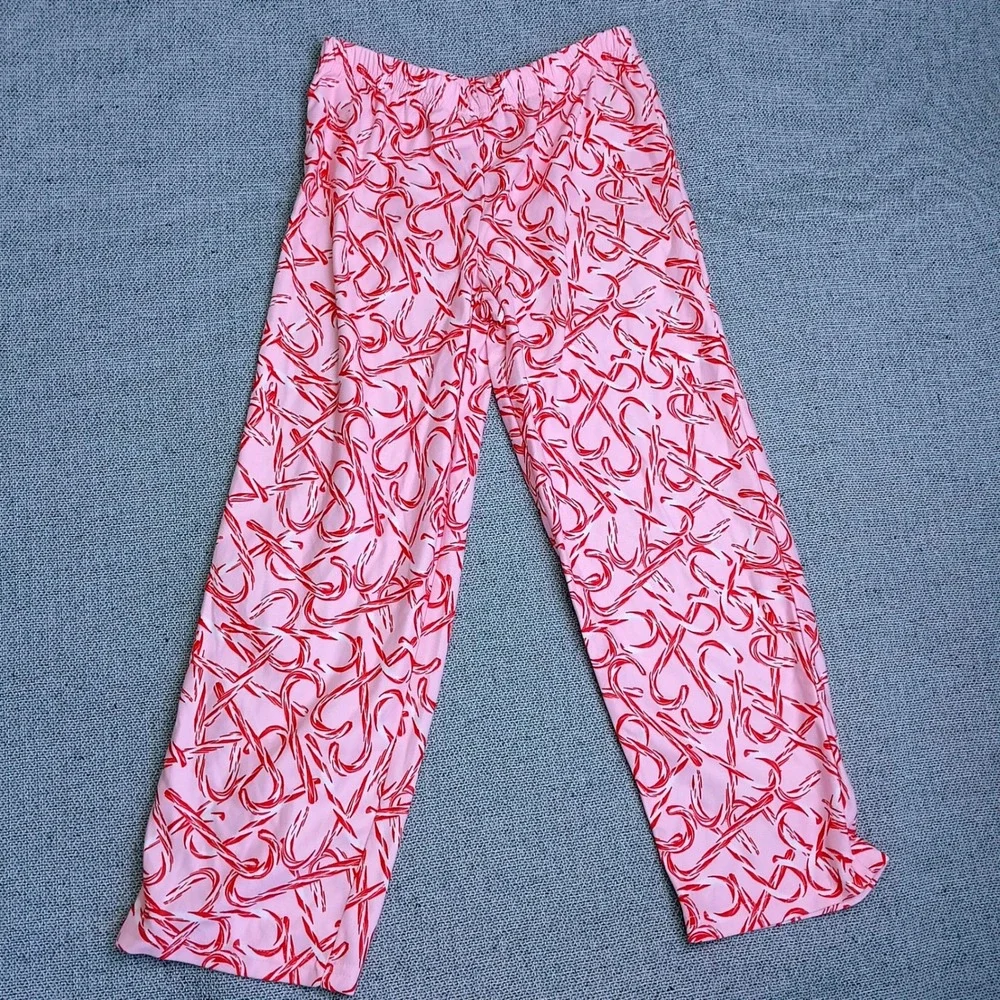 Carter's Pajama Pants Girls Size 8 Pink Red Excellent Candy Cane Holiday PJs